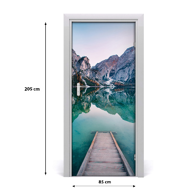 Fototapeta samolepící na dveře horské jezero
