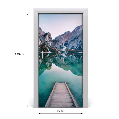 Fototapeta samolepící na dveře horské jezero