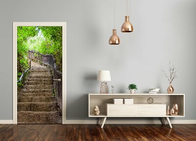 Fototapeta samolepící na dveře schody v lese