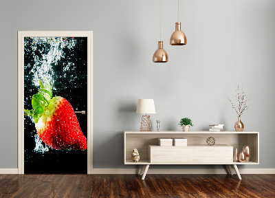 Fototapeta na dveře samolepící jahody pod vodou