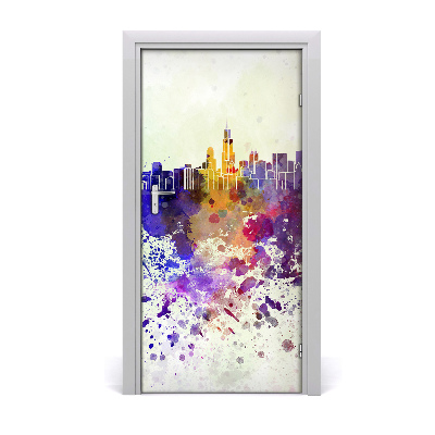Samolepící fototapeta na dveře Barevné Chicago