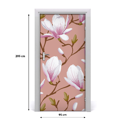 Samolepící fototapeta na dveře magnolie