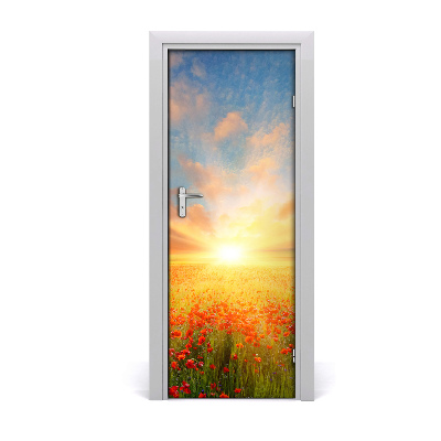 Fototapeta na dveře krajina pole máků