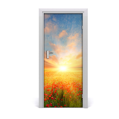 Fototapeta na dveře krajina pole máků