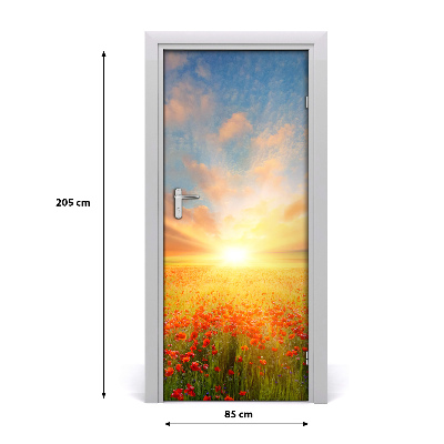 Fototapeta na dveře krajina pole máků