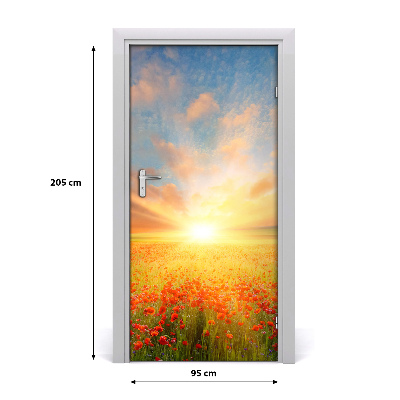 Fototapeta na dveře krajina pole máků