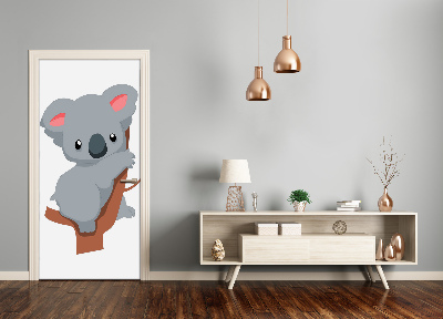 Samolepící fototapeta na dveře Panda na dřevě