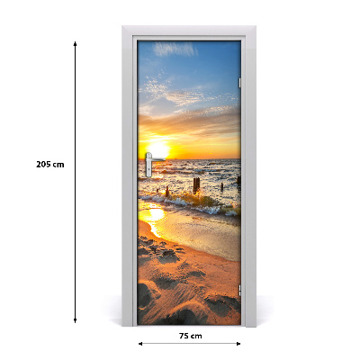 Fototapeta na dveře západ slunce moře