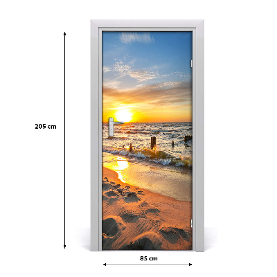 Fototapeta na dveře západ slunce moře