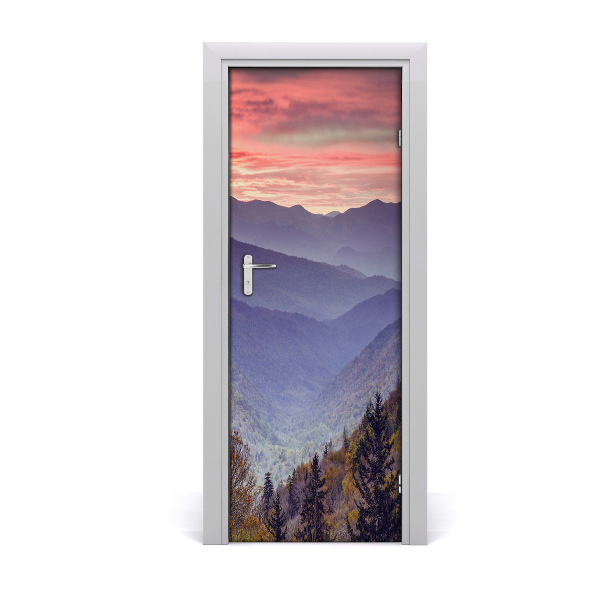 Fototapeta na dveře mlha nad horami