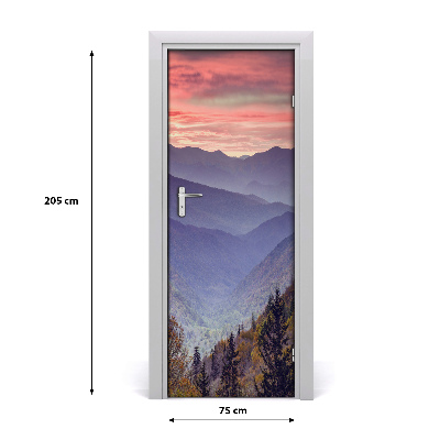 Fototapeta na dveře mlha nad horami
