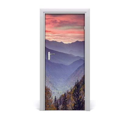 Fototapeta na dveře mlha nad horami