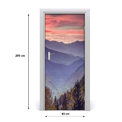 Fototapeta na dveře mlha nad horami