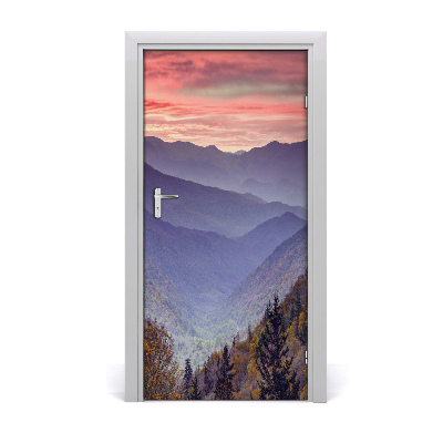 Fototapeta na dveře mlha nad horami