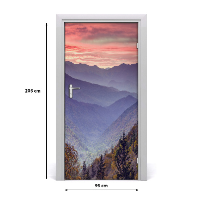 Fototapeta na dveře mlha nad horami