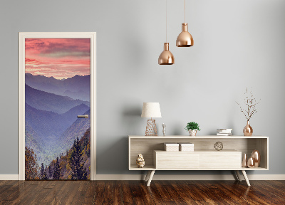Fototapeta na dveře mlha nad horami