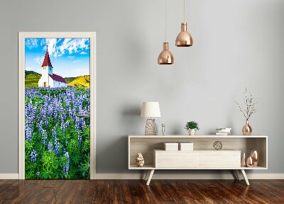 Fototapeta samolepící na dveře kostel květiny