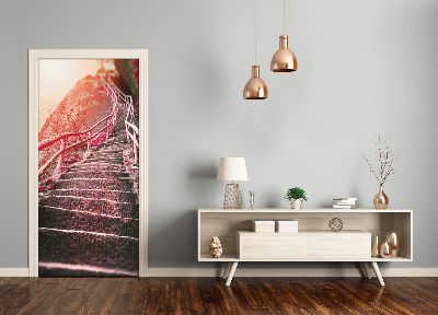 Fototapeta samolepící na dveře schody v horách