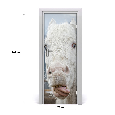 Samolepící fototapeta na dveře Šílený bílý kůň