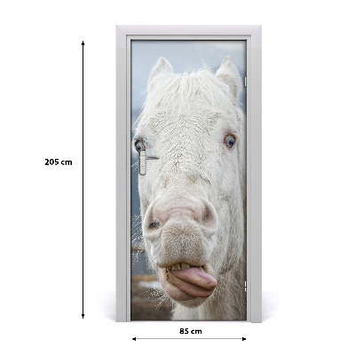 Samolepící fototapeta na dveře Šílený bílý kůň