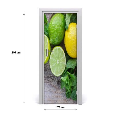 Fototapeta na dveře samolepící limetka a citron
