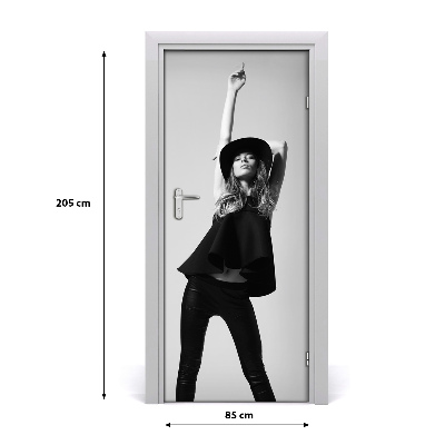 Fototapeta na dveře žena černá