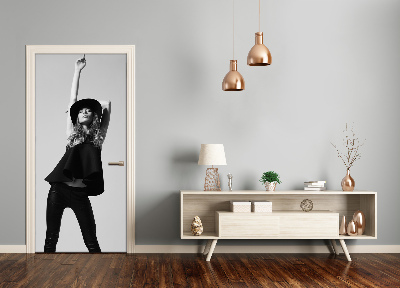 Fototapeta na dveře žena černá
