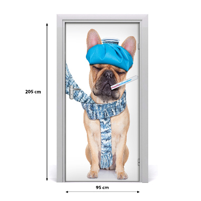 Samolepící fototapeta na dveře Nemocný pes