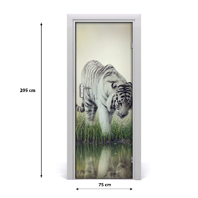 Samolepící fototapeta na dveře Bílý tygr