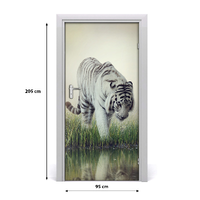 Samolepící fototapeta na dveře Bílý tygr