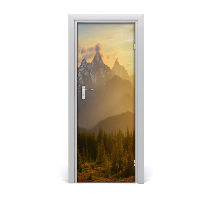 Fototapeta na dveře západ slunce hory