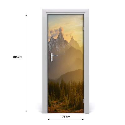 Fototapeta na dveře západ slunce hory