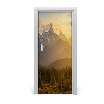 Fototapeta na dveře západ slunce hory