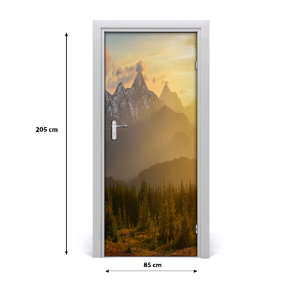 Fototapeta na dveře západ slunce hory