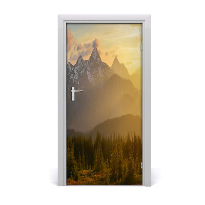 Fototapeta na dveře západ slunce hory