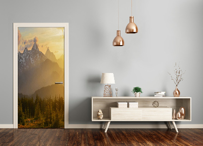 Fototapeta na dveře západ slunce hory