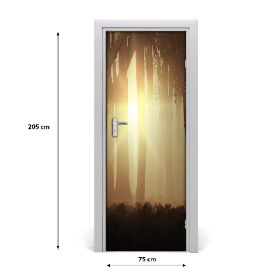 Fototapeta na dveře mlha v lese
