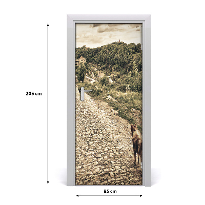 Samolepící fototapeta na dveře Dva psi kopec
