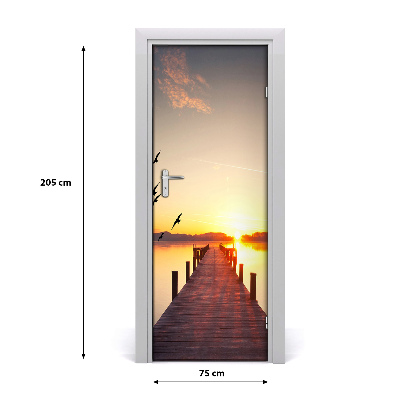 Fototapeta na dveře západ slunce molo