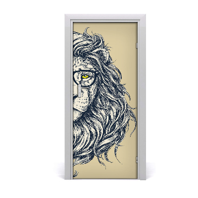 Samolepící fototapeta na dveře Hipsterský lev