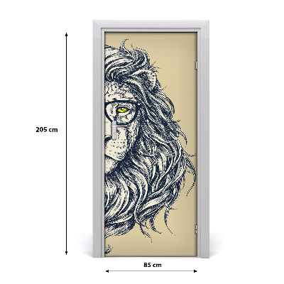 Samolepící fototapeta na dveře Hipsterský lev
