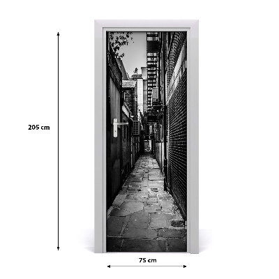 Fototapeta samolepící na dveře městské uličky