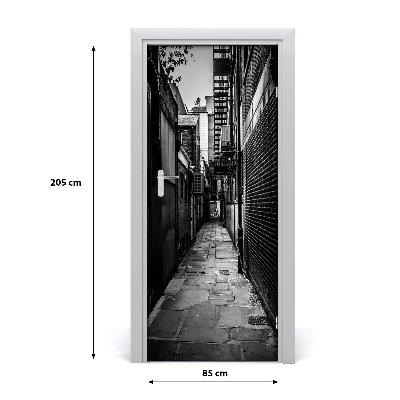 Fototapeta samolepící na dveře městské uličky