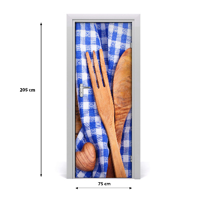 Fototapeta na dveře dřevěné příbory