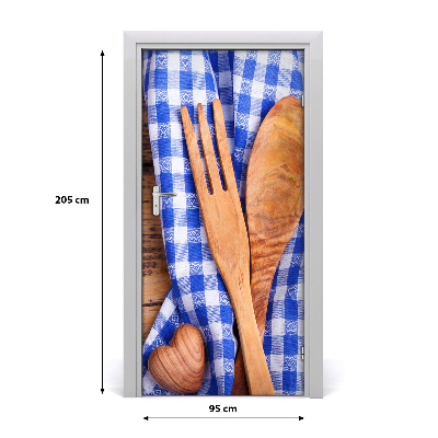 Fototapeta na dveře dřevěné příbory