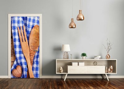 Fototapeta na dveře dřevěné příbory