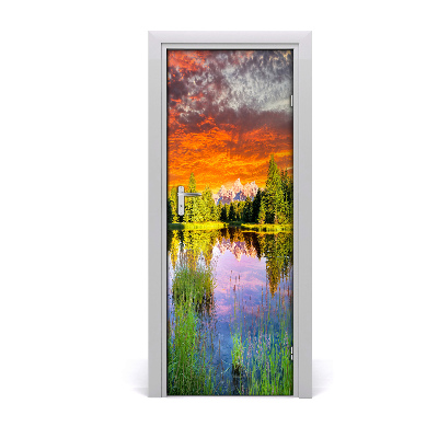 Fototapeta na dveře jezero v lese