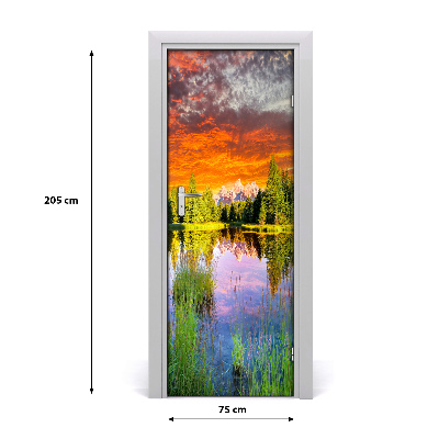 Fototapeta na dveře jezero v lese