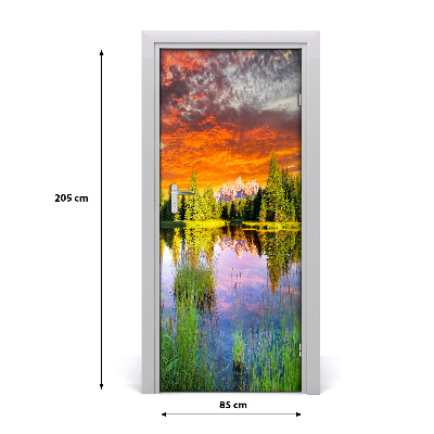 Fototapeta na dveře jezero v lese