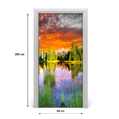 Fototapeta na dveře jezero v lese